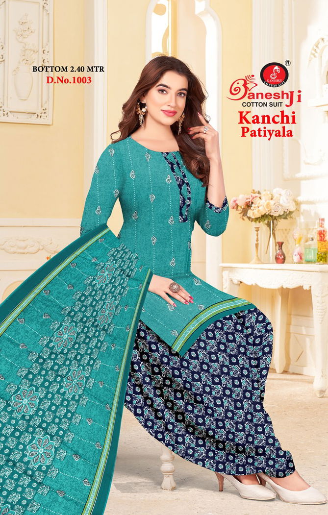 Kanchi Patiyala Vol 1 By Ganeshji Printed Indo Cotton Dress Material Wholesale Shop In Surat